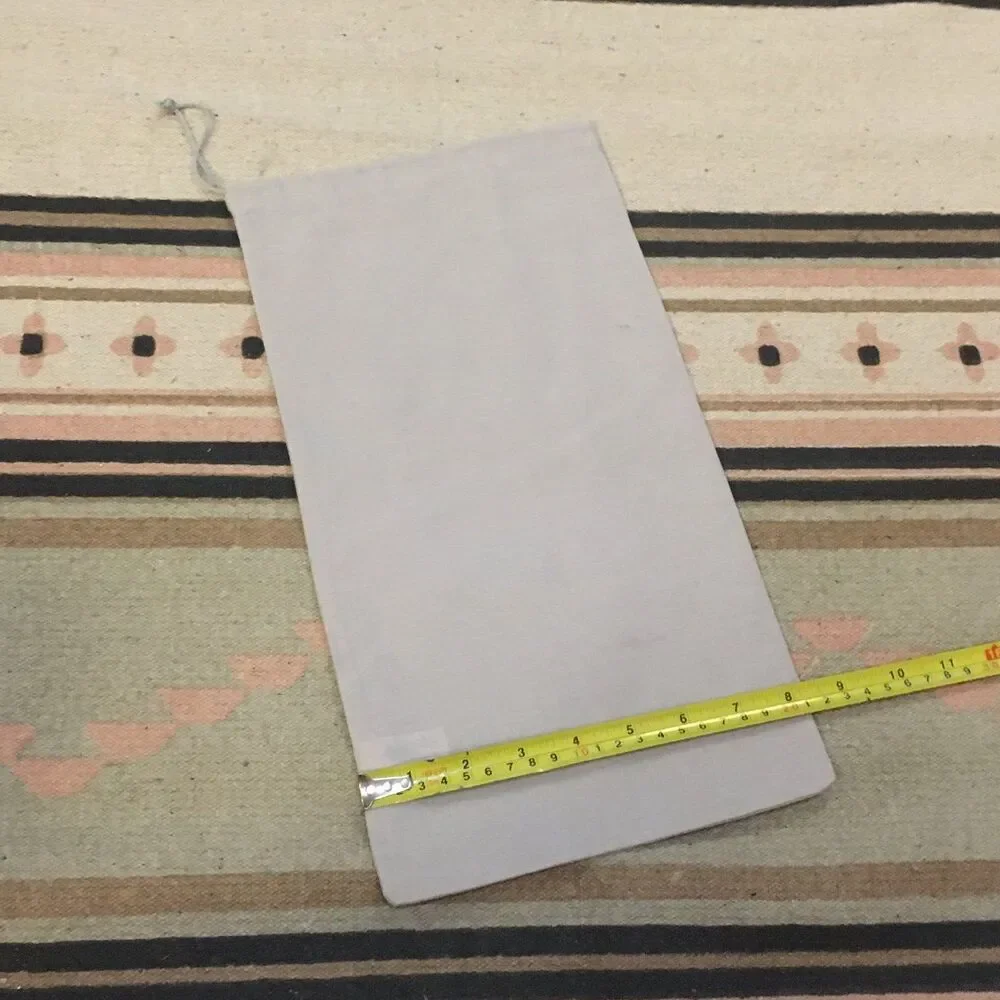 Manolo Blahnik 14” x 8” square gray drawstring dustbag garment dust bag